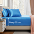 Satin Fitted Sheet Set Hotel 3 Pieces Fitted Sheet with Pillowcase, Art Silk Bedding Set-Luxury Soft Silky Sheets for Hair and Skin, Similar to Silk Fitted Sheets Set 3 Pieces(Queen,Ocean)