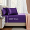 Satin Fitted Sheet Set Hotel 3 Pieces Fitted Sheet with Pillowcase, Art Silk Bedding Set-Luxury Soft Silky Sheets for Hair and Skin, Similar to Silk Fitted Sheets Set 3 Pieces(Queen,Purple)