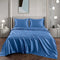 Art Silk Satin Sheet Set Hotel 4 Pieces Fitted/Flat Sheet Bedding Set-Luxury Soft Silky Sheets for Hair and Skin, Similar to Silk Bed Sheets Set 4 Pieces(Queen,Ocean)