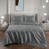 Art Silk Satin Sheet Set Hotel 4 Pieces Fitted/Flat Sheet Bedding Set-Luxury Soft Silky Sheets for Hair and Skin, Similar to Silk Bed Sheets Set 4 Pieces(Super King,Grey)