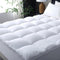 1000GSM Mattress Topper Viscose Derived from Bamboo, Thick Pillowtop Fitted Mattress Cover with 45cm Deep Skirt - Machine Washable Hypoallergenic(Queen,,Black)