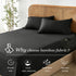 3 Piece Hotel Bamboo Cooling Fitted Sheet Set & Pillowcase -Ultra Soft 2000TC Breathable Fitted Bed Sheets Set with 37 Centimetre Deep Pocket-Cooling Sheets for Hot Sleepers(Black,Double)
