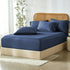 3 Piece Hotel Bamboo Cooling Fitted Sheet Set & Pillowcase -Ultra Soft 2000TC Breathable Fitted Bed Sheets Set with 37 Centimetre Deep Pocket-Cooling Sheets for Hot Sleepers(Navy,Double)