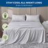 4 Piece Hotel Bamboo Cooling Sheet Set -Ultra Soft 2000TC Breathable Bed Sheets Set with 37 Centimetre Deep Pocket-Cooling Sheets for Hot Sleepers(Silver-gray,Double)