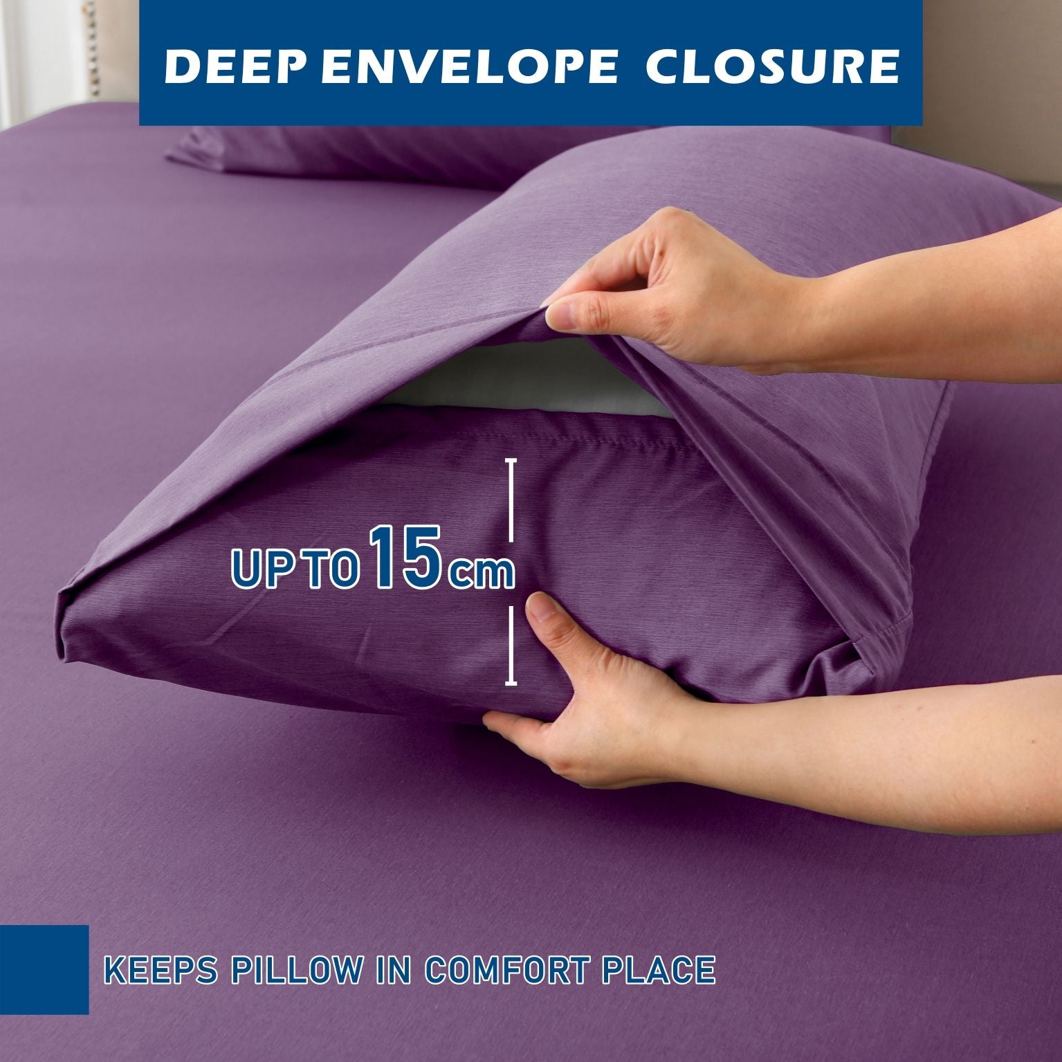 4 Piece Hotel Bamboo Cooling Sheet Set -Ultra Soft 2000TC Breathable Bed Sheets Set with 37 Centimetre Deep Pocket-Cooling Sheets for Hot Sleepers(Purple,Double)