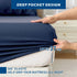 3 Piece Hotel Bamboo Cooling Sheet Set -Ultra Soft 2000TC Breathable Bed Sheets Set with 37 Centimetre Deep Pocket-Cooling Sheets for Hot Sleepers(Navy,King Single)