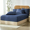 3 Piece Hotel Bamboo Cooling Fitted Sheet Set & Pillowcase -Ultra Soft 2000TC Breathable Fitted Bed Sheets Set with 37 Centimetre Deep Pocket-Cooling Sheets for Hot Sleepers(Navy,Queen)