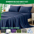 4 Piece Hotel Bamboo Cooling Sheet Set -Ultra Soft 2000TC Breathable Bed Sheets Set with 37 Centimetre Deep Pocket-Cooling Sheets for Hot Sleepers(Navy,Queen)