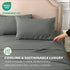 3 Piece Hotel Bamboo Cooling Sheet Set -Ultra Soft 2000TC Breathable Bed Sheets Set with 37 Centimetre Deep Pocket-Cooling Sheets for Hot Sleepers(Grey,Single)