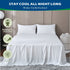 4 Piece Hotel Bamboo Cooling Sheet Set -Ultra Soft 2000TC Breathable Bed Sheets Set with 37 Centimetre Deep Pocket-Cooling Sheets for Hot Sleepers(White,Super King)