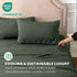 4 Piece Hotel Bamboo Cooling Sheet Set -Ultra Soft 2000TC Breathable Bed Sheets Set with 37 Centimetre Deep Pocket-Cooling Sheets for Hot Sleepers(Olive green,Super King)