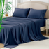 Bamboo Cooling Sheet Set 2000TC Microfibre Queen Navy 4 Piece
