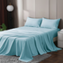 King Single 3 Piece Bamboo Cooling Sheet Set 37cm Deep Pocket Sky Blue
