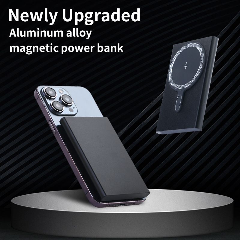 An qichen Magnetic Power Bank 15W Wireless Fast Charge Silver