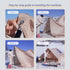 Inflatable Camping Tent with Canopy, Easy Setup Large 4-6 Person Family Waterproof Air Tent, Heavy Duty Cabin Glamping Hiking Blow up Tent with Awning Extension Porch & Air Pump -Khaki