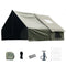 Dark Green Inflatable Camping Tent with Canopy, Large 4-6 Person, Waterproof, Heavy Duty Cabin Glamping Hiking Blow Up Tent with Awning Extension Porch and Air Pump