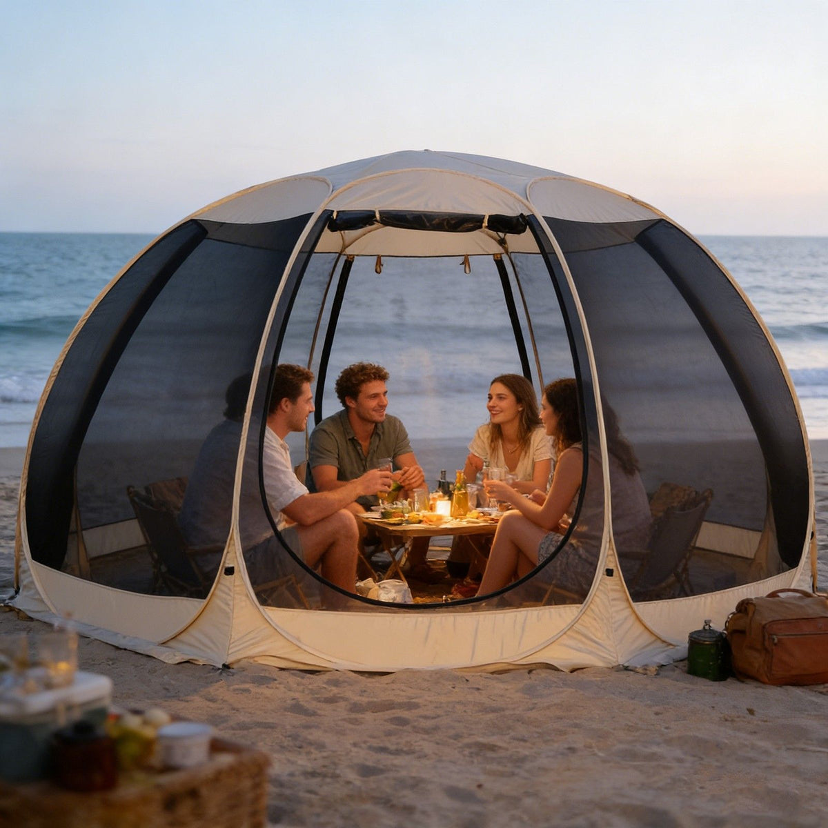 Pop Up Screen House Tent 305cm 6-8 Person Mozzie Mesh Shelter 220cm Headroom