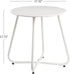 Metal Outdoor Side Table – Round Patio Table, Rust-Resistant Small End Coffee Table for Balcony, Garden, Porch, Living Room & Bedroom – Portable Accent Table for Indoor Outdoor Use, White