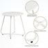Metal Outdoor Side Table – Round Patio Table, Rust-Resistant Small End Coffee Table for Balcony, Garden, Porch, Living Room & Bedroom – Portable Accent Table for Indoor Outdoor Use, White