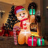8FT/2.4m Lighted Inflatable Gingerbread Man Christmas Decoration with Candy Cane & Gift Boxes, Outdoor Indoor Holiday Yard Lawn Display with Built-in LED Lights