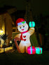 8FT/2.4m Lighted Inflatable Gingerbread Man Christmas Decoration with Candy Cane & Gift Boxes, Outdoor Indoor Holiday Yard Lawn Display with Built-in LED Lights