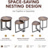 Nesting Side Tables Set of 2, Round End Tables with Rustic Brown Wood Look Top and Black Metal Frame, Space Saving Accent Coffee Tables for Living Room, Bedroom, Sofa Side, Bedside, Small Spaces