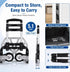 Folding Hand Truck, 1 Pack Portable Dolly Cart with Telescoping Handle, Lightweight Aluminum Alloy Foldable Hand Truck with Solid Rubber Wheels, Compact Moving Cart for Home, Office, Shopping, Travel