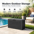 60 Gallon Outdoor Storage Deck Box, 227L Resin Patio Storage Box with Lockable Lid, Waterproof-Look Rattan Deck Box for Cushions, Garden Tools, Pool Accessories, Toys, Patio, Garden and Porch