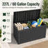 60 Gallon Outdoor Storage Deck Box, 227L Resin Patio Storage Box with Lockable Lid, Waterproof-Look Rattan Deck Box for Cushions, Garden Tools, Pool Accessories, Toys, Patio, Garden and Porch