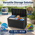 60 Gallon Outdoor Storage Deck Box, 227L Resin Patio Storage Box with Lockable Lid, Waterproof-Look Rattan Deck Box for Cushions, Garden Tools, Pool Accessories, Toys, Patio, Garden and Porch