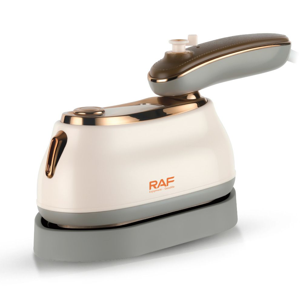 Versatile 2-in-1 Handheld Travel Steam Iron with Rotatable Handle for Home Laundry and On-the-Go Garment Wrinkles Removal (Beige)
