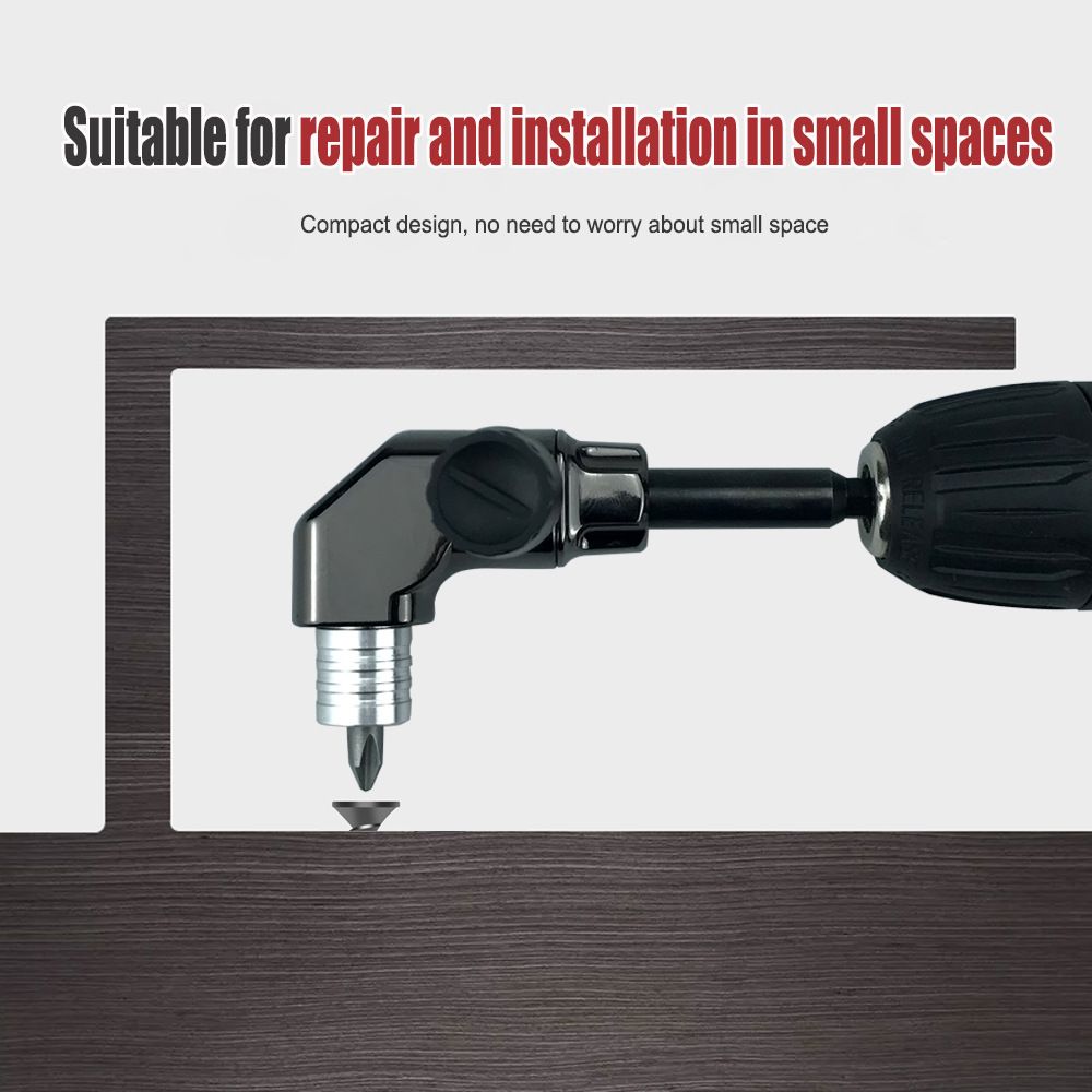 90 Degree Right Angle Drill Bit Adapter with Detachable Auxiliary Handle for Tight Space Screwdriving, Equipment Repair and Fastener Installation Tasks (Universal Screwdriver)
