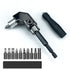 90 Degree Right Angle Drill Bit Adapter with Detachable Auxiliary Handle for Tight Space Screwdriving, Equipment Repair and Fastener Installation Tasks (Universal Screwdriver + 10 Bits)