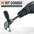 90 Degree Right Angle Drill Bit Adapter with Detachable Auxiliary Handle for Tight Space Screwdriving, Equipment Repair and Fastener Installation Tasks (Universal Screwdriver + 10 Bits)