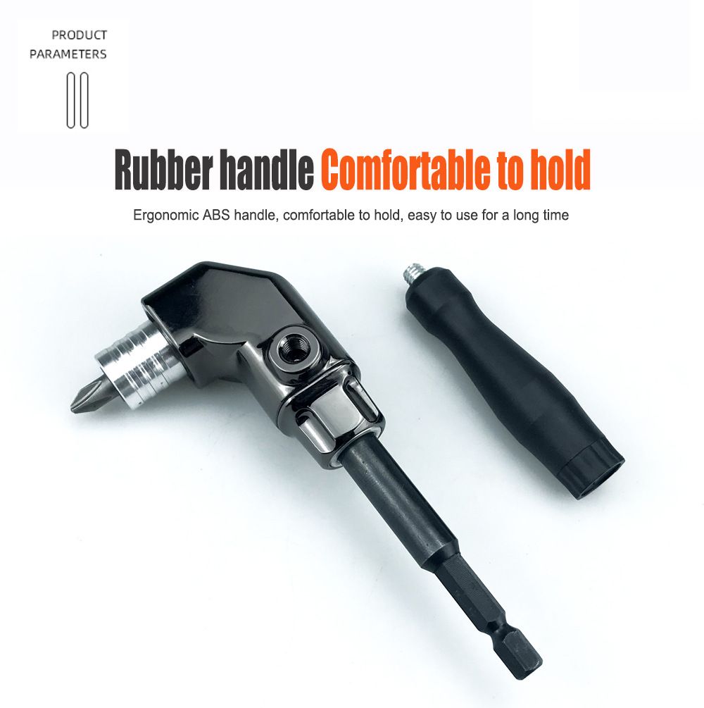 90 Degree Right Angle Drill Bit Adapter with Detachable Auxiliary Handle for Tight Space Screwdriving, Equipment Repair and Fastener Installation Tasks (Universal Screwdriver + 10 Bits)