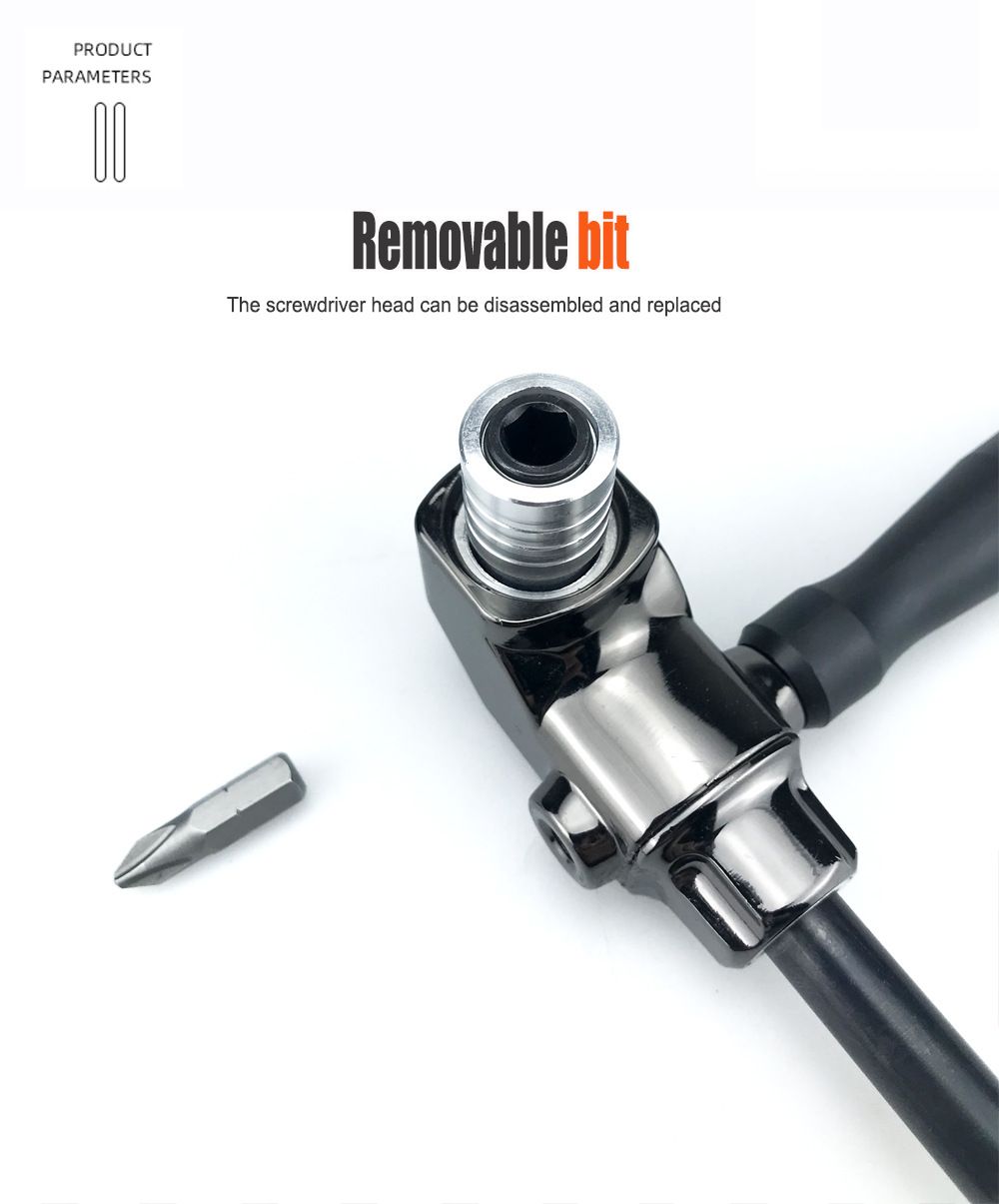 90 Degree Right Angle Drill Bit Adapter with Detachable Auxiliary Handle for Tight Space Screwdriving, Equipment Repair and Fastener Installation Tasks (Universal Screwdriver + 10 Bits)