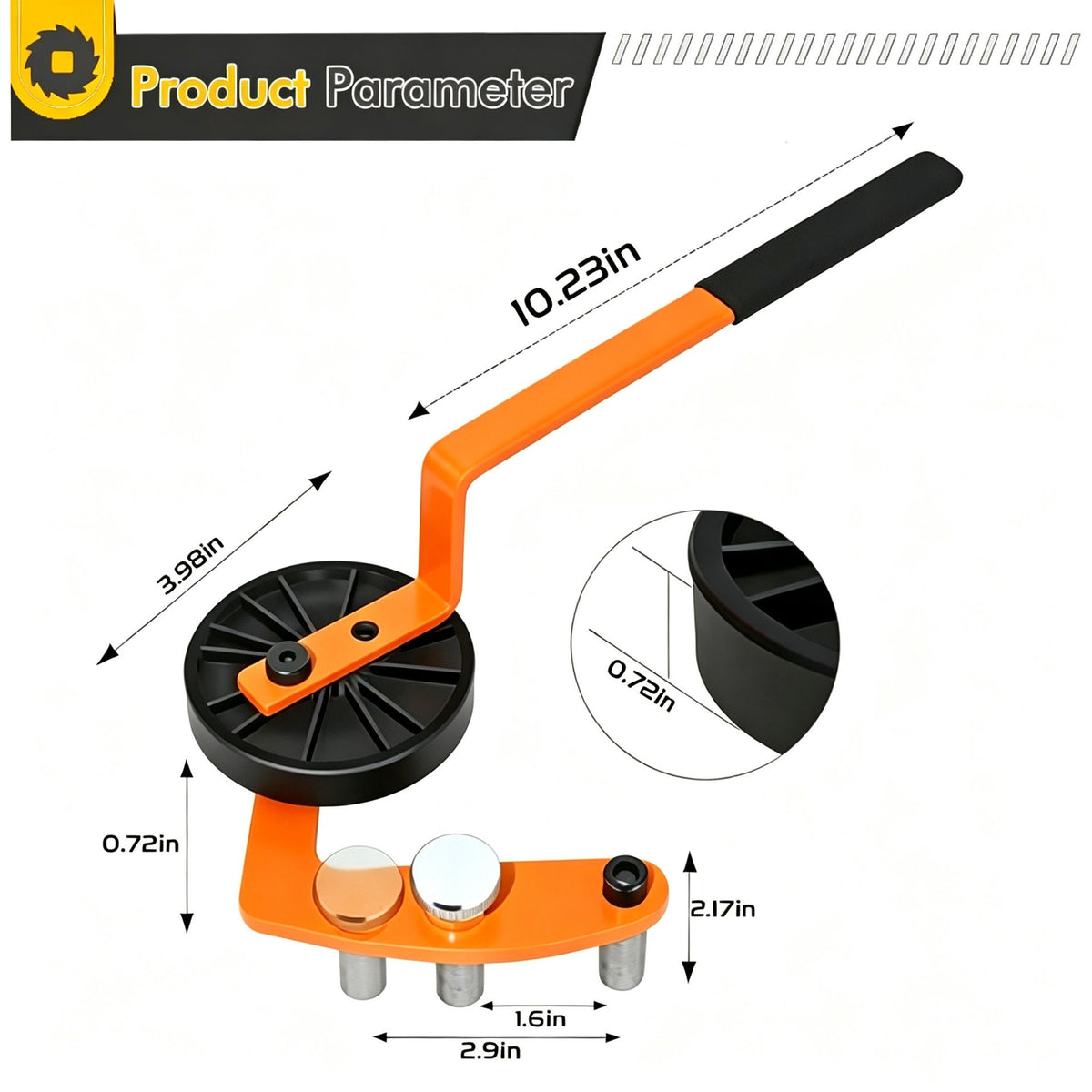 Deck Board Straightening Tool with Anti-Slip Handle and Hard Pressure Roller for Aligning Wooden or Metal Joinery Decking Installation Projects (Yellow)