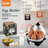 Electric Egg Cooker for 7 Eggs with Automatic Shut-Off, One-Button Operation for Hard-Boiled, Soft-Boiled, and Poached Eggs, Compact Stainless Steel Steamer for Quick Breakfast and Daily Meals (Silver)