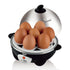Electric Egg Cooker for 7 Eggs with Automatic Shut-Off, One-Button Operation for Hard-Boiled, Soft-Boiled, and Poached Eggs, Compact Stainless Steel Steamer for Quick Breakfast and Daily Meals (Silver)