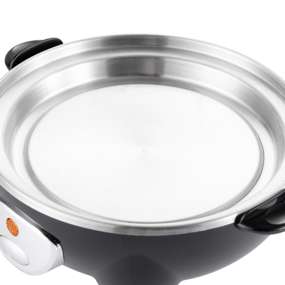 Electric Egg Cooker for 7 Eggs with Automatic Shut-Off, One-Button Operation for Hard-Boiled, Soft-Boiled, and Poached Eggs, Compact Stainless Steel Steamer for Quick Breakfast and Daily Meals (Silver)