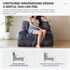 Convertible Folding Sofa Bed with Pumpkin Design, Corduroy Fabric, 3D Tufted Backrest, and Cylindrical Pillow for Living Room, Guest Room, and Small Apartments (Black)