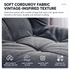 Convertible Folding Sofa Bed with Pumpkin Design, Corduroy Fabric, 3D Tufted Backrest, and Cylindrical Pillow for Living Room, Guest Room, and Small Apartments (Black)