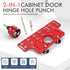 2-in-1 Cabinet Door Drilling Locator Template for Hinge and Handle Installation, Alloy Woodworking Punch Positioner with Scale Marks for Drawer Wardrobe File Cabinet Hardware Mounting (2-in-1 Cabinet Hinge & Handle Drilling Jig)