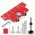 2-in-1 Cabinet Door Drilling Locator Template for Hinge and Handle Installation, Alloy Woodworking Punch Positioner with Scale Marks for Drawer Wardrobe File Cabinet Hardware Mounting (2-in-1 Drilling Jig with Row Hole Guide & Drill Bits Set)