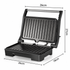 1000W Electric Indoor Grill and Panini Press with Non-Stick Double-Sided Plates, 180-Degree Open Flat Design for Steaks, Skewers, Sausages and Sandwiches, Compact Countertop Cooking Appliance for Everyday Home Meals (Silver)