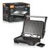 1000W Electric Indoor Grill and Panini Press with Non-Stick Double-Sided Plates, 180-Degree Open Flat Design for Steaks, Skewers, Sausages and Sandwiches, Compact Countertop Cooking Appliance for Everyday Home Meals (Silver)