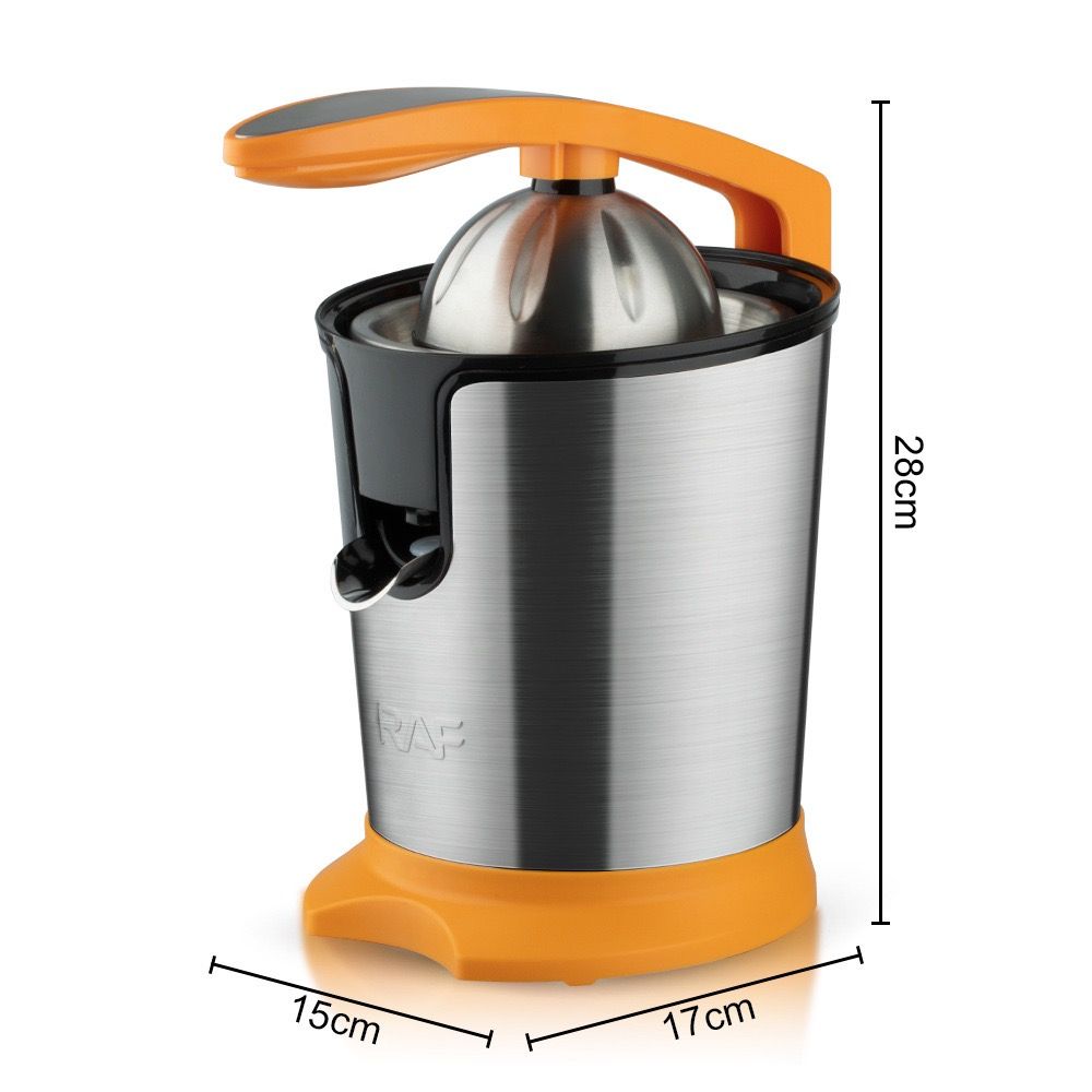 Electric Citrus Juicer with Stainless Steel Body and Dual-Color Press Arm – Effortlessly Squeeze Fresh Orange, Lemon, and Grapefruit Juice at Home with a Powerful Motor, Large 400mL Capacity, and Easy-Clean Detachable Parts for Daily Family Use. (Black)