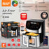Smart Stainless Steel Air Fryer with Visible Glass Window, Touch and APP Control, Large Capacity for Oil-Free Cooking of Fries, Meat, Vegetables and Desserts in Home Kitchens (Silver)