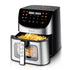 Smart Stainless Steel Air Fryer with Visible Glass Window, Touch and APP Control, Large Capacity for Oil-Free Cooking of Fries, Meat, Vegetables and Desserts in Home Kitchens (Silver)