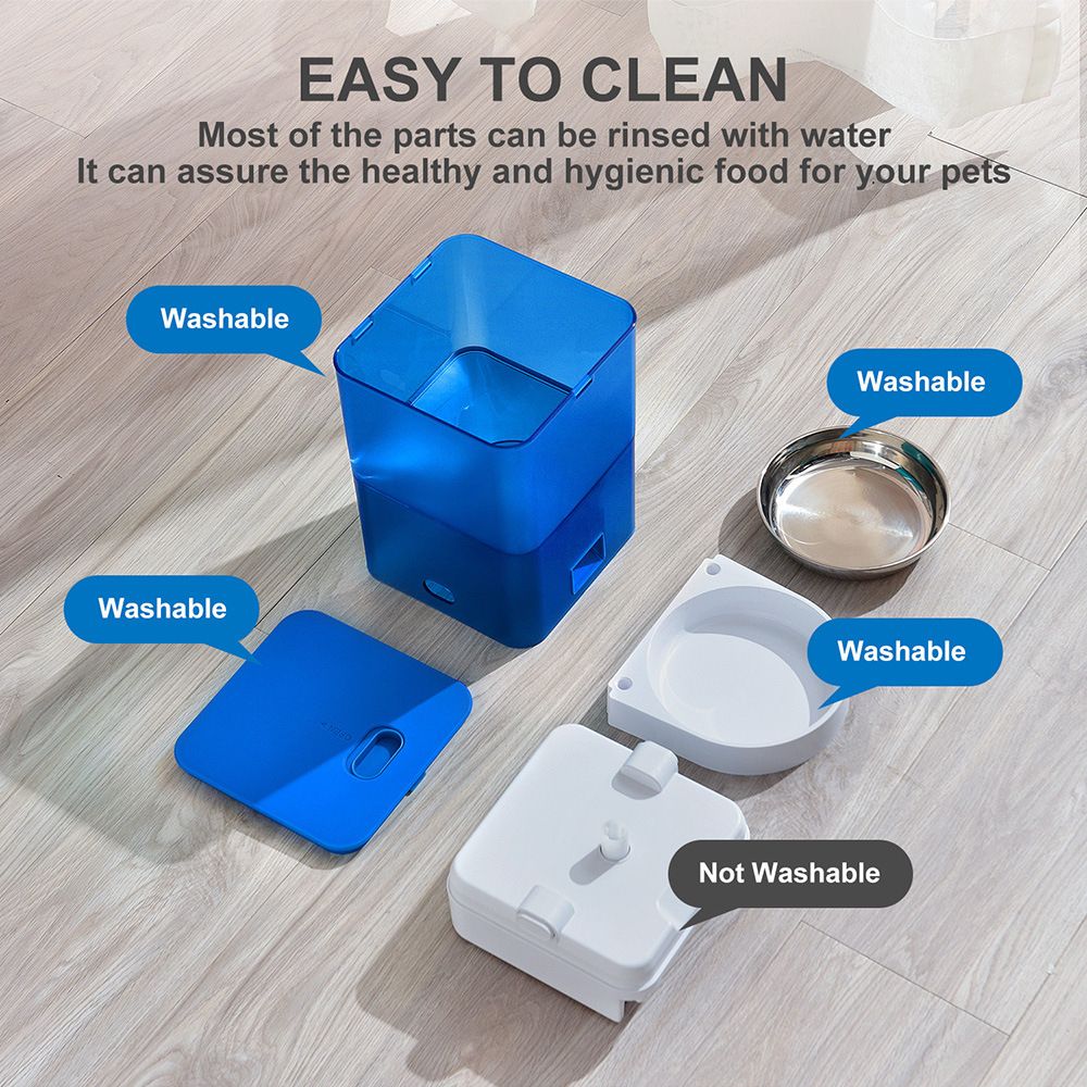 Smart Pet Feeder with WiFi and Button Control, 4L Automatic Cat and Dog Food Dispenser with Removable Stainless Steel Bowl, Ideal for Busy Owners, Travel, and Home Use (Orange, WIFI Version)